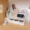 Caja de Almacenamiento Elevada Blanca Estilo Sin Imprimir Tipo Cajón Caja Organizadora para Dormitorio Organización de Papelería para Estudiantes Simple