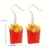 Pendientes Acrílicos Transfronterizos con Lindos Diseños de Comida, Estilo Dibujo Animado Plano, Cuentas Divertidas para Uso Diario y Regalos