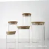 Frasco de almacenamiento de alimentos tipo candelabro de alto borosilicato con tapa de bambú, ecológico e higiénico, disponible en varios tamaños y personalizable a cualquier tamaño