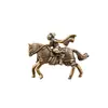 Mulan Plateada en Cobre, la Heroína Que Tomó el Lugar de Su Padre en el Ejército, Objeto Antiguo Sólido Vintage Adorno Artesanal Decorativo para Escritorio