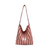 Bolsa de Lona Contrastante Estilo Coreano Feminina 2025 Nova Comércio Exterior Bolsa de Mão para Trabalho Estudantes Universitários Aula Bolsa Tote de Grande Capacidade