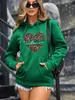 Shein Essnce Cangurera con Estampado de Leopardo y Corazón con Cordón