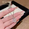 Nuevo collar de calabaza estilo chino imitación calcedonia con microincrustación completa de diamantes para mujer, exquisito y versátil, nueva cadena para clavícula ultrabrillante de lujo ligero