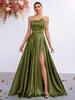Vestido Elegante Europeu e Americano Novo Estilo Sexy Justo Sem Alças Afunilado na Cintura com Fenda, Vestido de Festa de Gala de Alta Qualidade