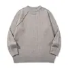Suéter Raglan Retrô com Franjas Estilo Japonês Rumeng em Tricô Canelado Grosso, Gola Redonda, Masculino, Modelagem Solta, Blusa Casual de Tricô para Outono