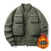 Chaqueta de Béisbol Retro Americana para Hombre Chaqueta de Piloto Chaqueta de Trabajo Funcional con Múltiples Bolsillos Chaqueta Impermeable a Prueba de Viento