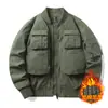 Chaqueta de Béisbol Retro Americana para Hombre Chaqueta de Piloto Chaqueta de Trabajo Funcional con Múltiples Bolsillos Chaqueta Impermeable a Prueba de Viento