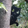 Decoración Metálica de Tocón para Valla de Jardín, Patio, Balcón, Decoración de Paisaje, Gato Negro de Hierro Oculto Transfronterizo