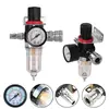 1 pieza AFR-2000 Unidad de Tratamiento de Aire con Filtro Neumático con conector (PM20+SM20) Regulador de Presión Válvula Reductora de Compresor Separador de Aceite y Agua Manómetro AFR2000