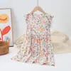 Vestido de Niña Verano Nuevo Estilo Vestido Infantil Sin Mangas Vestido de Verano Vestido de Tirantes Floral Vestido de Princesa para Niña Pequeña