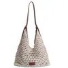 Bolso de mano tejido estilo perezoso para mujer 2026 Nuevo Bolso de hombro de gran capacidad para el trabajo Bolso de paja casual para vacaciones en la playa