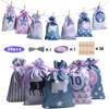 Bolsas de Presente de Natal 2026 24 Bolsas Penduradas de Calendário do Advento Sacolas de Doces de Cetim com Cordão Conjunto de Bolsas com Cordão de Contagem Regressiva