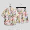 Conjunto de Camisa Floral de Manga Curta de Secagem Rápida para Homem de Verão, Fato de Praia Havaiano, Fato Casual Solto de Duas Peças com Calças Três Quartos