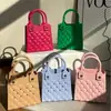 Bolsa Eva Transfronteiriça DIY Combinando Quadrado Pequeno Perfurado Bolsa de Armazenamento Impermeável Bolsa de Mão Cor de Doce Combinação Diária Estilo de Nicho