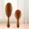 Mini Peine Oval con Cojín de Aire Cabeza de Sándalo Masajeador del Cuero Cabelludo Meridiano Peine de Cápsula de Aire Cabello Largo de Mujeres Niños Hogareño