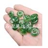 Jade Esmeralda flor flotante Hebilla de Jade colgante de jade flor flotante verde tamaño pequeño Hebilla de Jade pulsera collar pendientes colgante de llave venta al por mayor