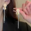 Pendientes Largos de Borla con Lentejuelas Plateadas para Mujer 2025 Nuevo Estilo Caliente Lujo Ligero Diseño de Nicho Pendientes Elegantes de Alta Gama