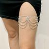 Cadena de pierna elástica multicapa con diamantes de imitación transfronterizos de Europa y América, cadena de cuerpo de cristal de playa versátil de moda, cadena de pierna femenina