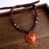 Cadena de Suéter de Moda Vintage con Colgante de Estrella Hecha de Hilo Tejido y Cuentas de Madera, Collar Versátil de Lujo Ligero para Mujeres