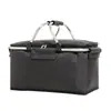 Cesta de Picnic Plegable con Ruedas Tela Oxford Cesta Aislante Bolsa de Picnic Multifuncional Bolsa de Hielo para Exteriores Cesta de Hielo para Verduras de Aluminio Espesado