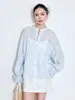Camisa Branca Bordada Pesada Estilo Resort Francês Qualidade Nanyou para Mulheres Primavera/Verão 2026 Estilo Solto Preguiçoso Top com Proteção Solar