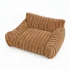 Cama para gato y perro de tamaño grande, sofá para mascotas, cama para mascotas de pelo de conejo a rayas, sofá suave para gatos, cama para gatos, adecuada para todas las estaciones
