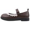 Sapatos Doces de Estudante Estilo Japonês com Renda Sapatos Pequenos de Couro Primavera & Outono Bico Redondo Fivela Sapatos Mary Jane Sapatos de Salto Baixo Raso