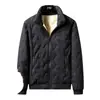 Jaqueta Forrada de Lã de Cordeiro Masculina Outono e Inverno Homens de Meia-Idade e Jovens Tamanho Grande Roupas de Inverno Jaqueta Espessada Estilo Pai Masculino
