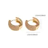 Aretes de Cobre Chapados en Oro de 16K con Estilo Japonés y Coreano, Modernos y Exquisitos, Microincrustados con Circonita, Clips para Orejas Cuadrados para Mujer, Diseño Único y Distintivo