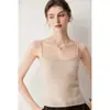 Camisola de Cachemira para Bebé Estilo Nuevo Otoño Invierno para Mujer Cuello en U Moda Delgado Sin Mangas Capa Interior Chaleco Camisa Base de Punto
