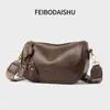 Bolsa Transversal de Ombro Único com Alça Larga Grande Capacidade Estilo Retro Transfronteiriço Maillard Almofada para Mulheres Novo Estilo 2025