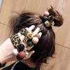 Faixa de Cabelo Estilo Coreano Elástico Corda de Cabelo Conjunto de Couro Acessórios de Cabelo Moda Anel de Cabelo Estampa de Leopardo Estudante Feminino Adulto Celebridade da Internet