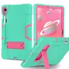 Aplicable a Samsung Tab S8 S9 X710 cubierta de tableta de silicona de color contrastante S9Plus carcasa protectora con soporte de PC resistente a caídas