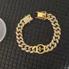 Collar Cubano de Cruz Exagerado y Genial con Diamantes Completos de 13 mm Estilo Europeo y Americano Cadena Dorada Grande de Hip-Hop de Moda para Hombre