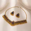 Estilo Étnico Europeo y Americano Collar y Pendientes Geométricos Personalizados Moda Elegante Transfronteriza Conjunto de Dos Piezas Ovalado Gota de Agua del Sudeste Asiático