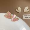 Pendientes geométricos con forma de gota de aceite y aguja de plata, con forma de corazón, frescos, compactos y sencillos, bonitos y dulces, con un toque de viento fragante, al por mayor para mujer.