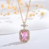 Collar con Cadena para Clavícula de Zirconio de Color Seiko Transfronterizo para Mujer Moda de Lujo Accesible en Instagram Estilo Europeo y Americano Elegante Tesoro de Color Natural