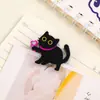 Clips acrílicos de doble cara con forma de bola de carbón, creativos y temáticos de dibujos animados, clips de PP, diseño de gato negro, clips para fotos de alta definición, clips selladores para snacks, venta al por mayor