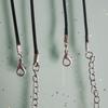 Oferta, collar con hebilla de langosta, cuerda de cera de Corea del Sur, collar de cuerda de cuero negro, colgante, cuerda de cuero encerado, accesorios de joyería DIY