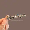 Clip de Flequillo para Mujer Coreano de Verano con Pedrería Gris Brillante de Gama Alta Elegante Elegante Lujoso Accesible Clip para Flequillo de la Frente