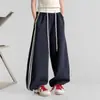 Calça de Moletom Feminina Primavera e Outono 2026 Nova Moda Estilo Coreano Casual Solta para Crianças Maiores Transfronteiriça
