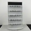 Soporte giratorio para pendientes de transmisión en vivo con soporte para pendientes de tuerca con espejo, soporte para joyas, estante de almacenamiento de pendientes, accesorio de exhibición de joyas