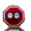 Recomendación de Producto Caliente: Aretes de Piedra Lunar Azul Natural para Mujer, Aretes de Piedra Lunar Azul Natural de Moda a Juego, Venta Directa de Fábrica