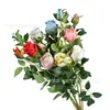2 cabeças Bulgária rosa artificial flor artificial casamento interior sala de estar decoração adereços atacado decoração de casamento flor