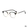 Mukoo Eyewear Marco de Gafas con Forma de Ceja Estilo Japonés Versátil Marco de Gafas Redondo Retro Personalidad Sin Graduación para Hombres y Mujeres