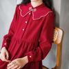 Vestido de princesa vermelho outono e inverno infantil novo Vestido de casamento para meninas estilo preppy para meninas estilo ocidental gola alta vestido estilo chinês