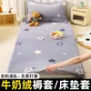 Funda de colchón de terciopelo de leche de invierno, dormitorio estudiantil de vellón de coral 90x190, sábana de cama con forro de vellón y grosor extra, funda de colchón