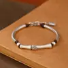 Joyería de Plata Yinjia Plata Pura 999 Nudo de Bambú Tubo Curvado Pulsera Trenzada Moda Tendencia Producto Premium en Stock Una Pieza Dropshipping