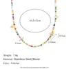 Venta Caliente Transfronteriza Europea y Americana Color Gelatina Estilo Vacaciones en la Playa Acero Inoxidable Chapado en Oro de 18K Concha de Acrílico Collar Colorido