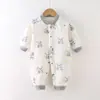 Mameluco Acolchado de Algodón Fino para Bebé 40g Otoño/Invierno Manga Larga Algodón Puro Sin Huesos Clase A Ajustado Bodysuit Engrosado Cálido Traje de Gateo